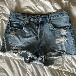 Levi’s 501 shorts. Butterfly button style.
